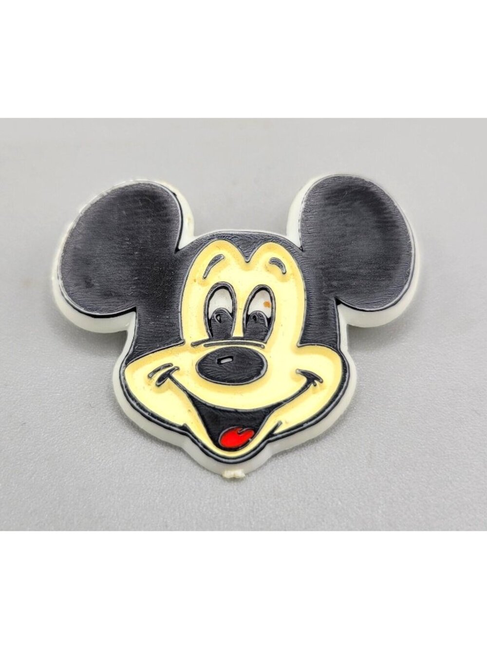 1970's Disney Mickey Mouse Lapel Pin Pinback Brooch Hard Plastic Disneyana
